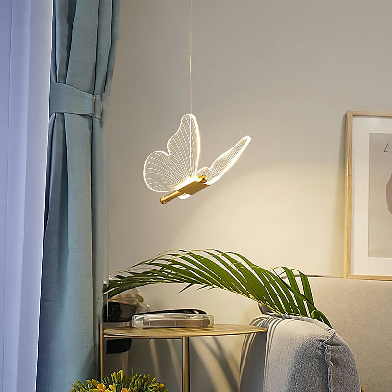 Minimalist Acrylic Butterfly LED Pendant Light