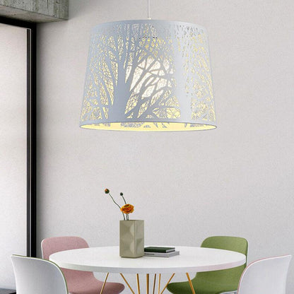 Creative Hollow Carved Cylindrical Metal 1-Light Pendant Light