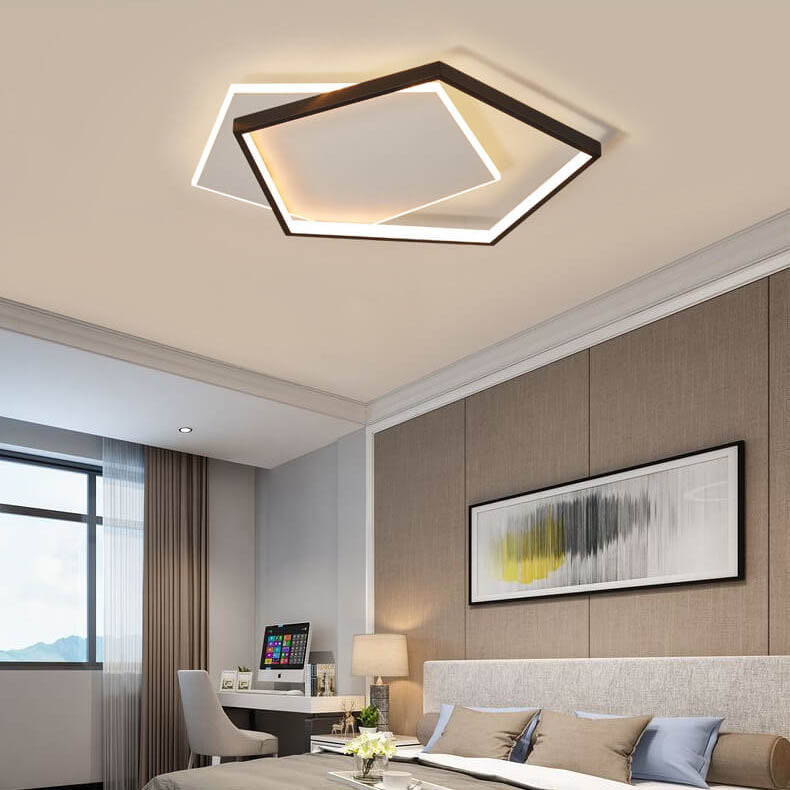 Modern Minimalist Pentagonal LED Flush Mount Ceiling Light