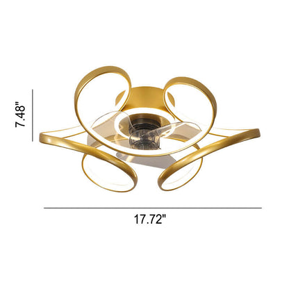 Simple Creative Line LED Flush Mount Fan Light