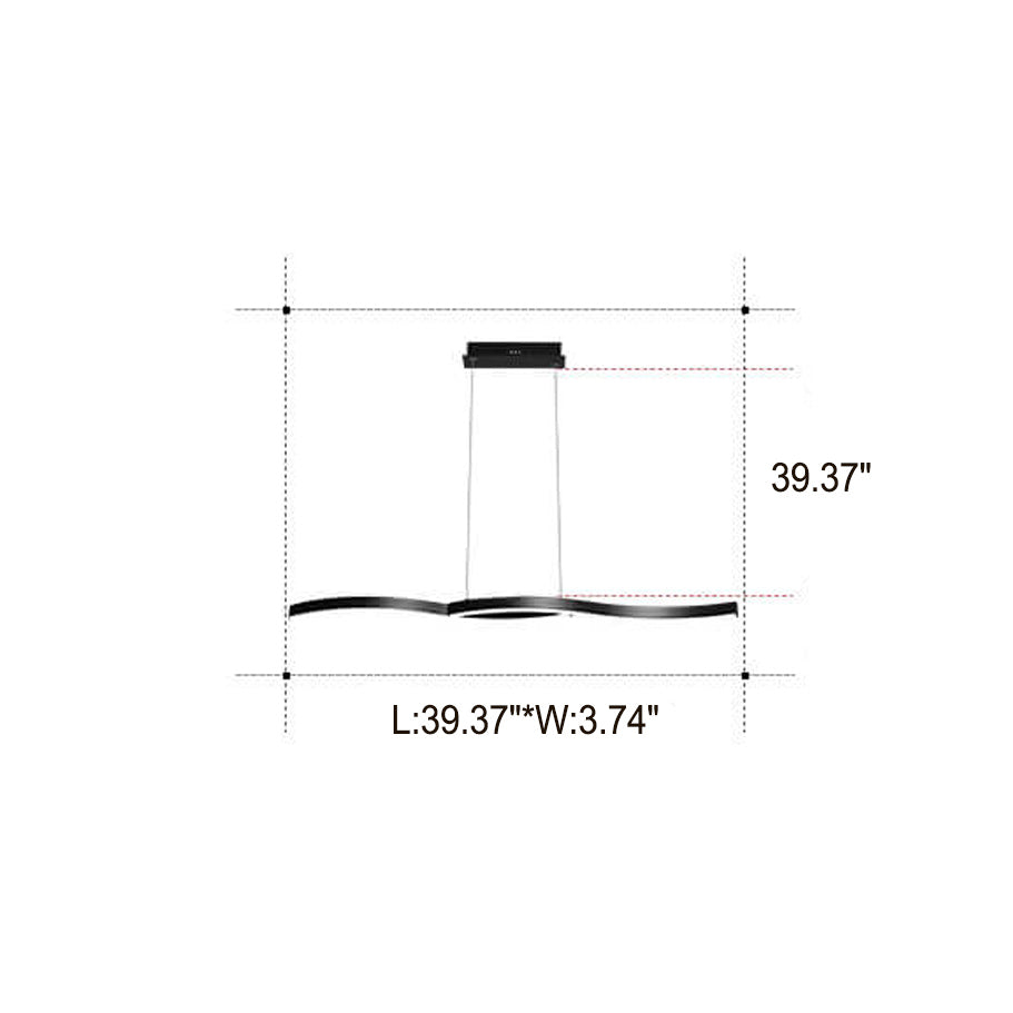 Modern Simplicity Curved Line Design Island Light LED Creative Chandelier