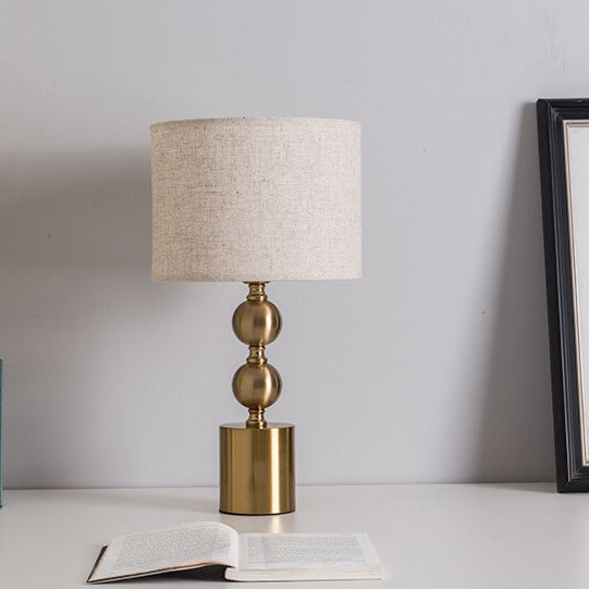 Modern Luxury Fabric Metal Ball Base 1-Light Table Lamp