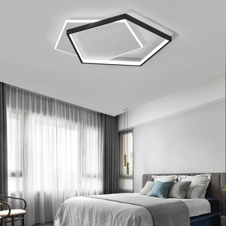 Modern Minimalist Pentagonal LED Flush Mount Ceiling Light