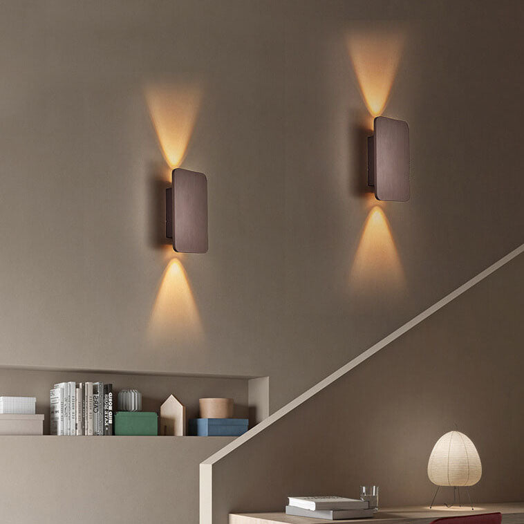 Nordic Minimalist Aluminum Rectangular Flat Panel 2-Light LED Wall Sconce Lamp
