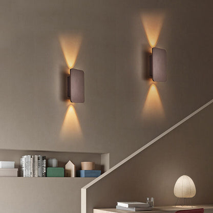 Nordic Minimalist Aluminum Rectangular Flat Panel 2-Light LED Wall Sconce Lamp