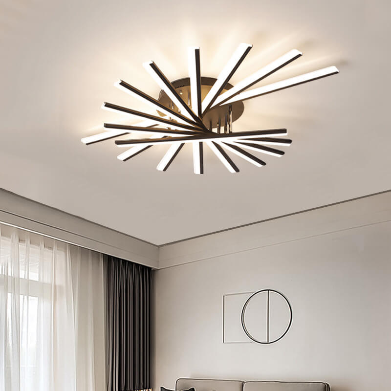Nordic Creative Line 1灯 LED セミフラッシュマウントシーリングライト