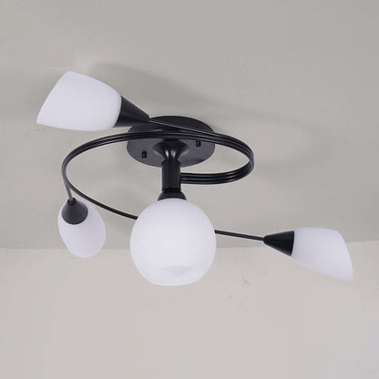Modern Minimalist Glass Metal 4/6-Light Chandelier