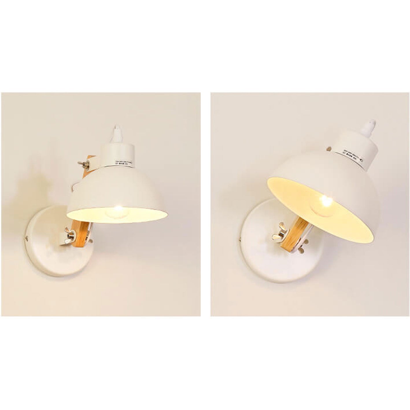 Nordic Simple Semicircle Solid Wood Wrought Iron 1-Light Wall Sconce Lamp