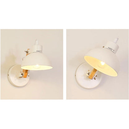 Nordic Simple Semicircle Solid Wood Wrought Iron 1-Light Wall Sconce Lamp