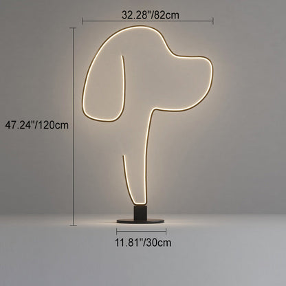 Contemporary Creative Iron Aluminum Acrylic Cat Dog LED Standing Floor Lamp For Bedroom