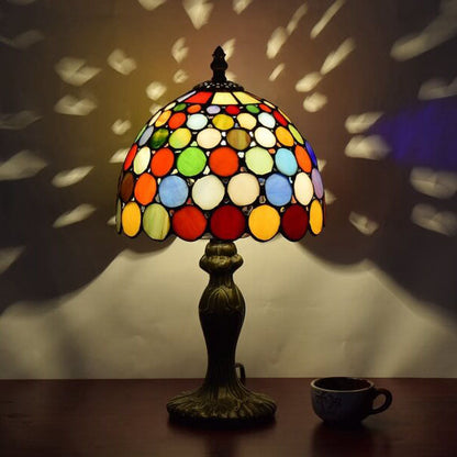 European Style Tiffany Stained Dot Glass 1-Light Table Lamp
