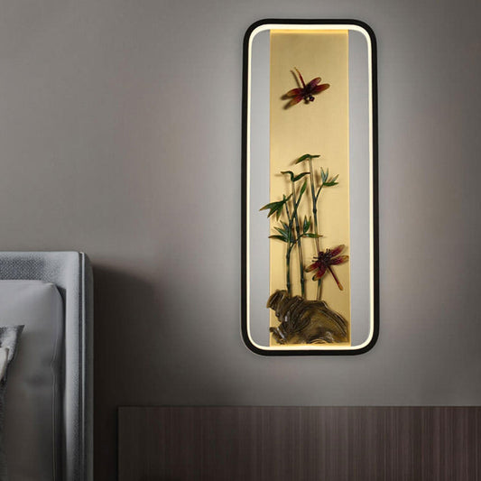 مصباح حائط LED بتصميم جداري صيني حديث مطلي بالمينا 