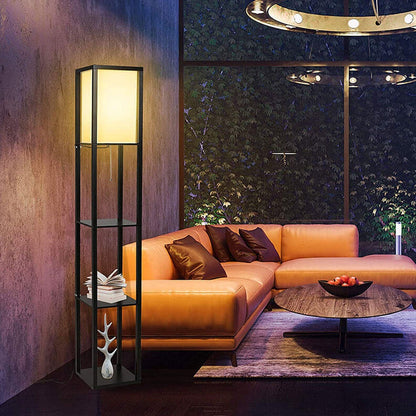 Creative Shelf  Design Fabric Lampshade 1-Light Decorative Standing Floor Lamp