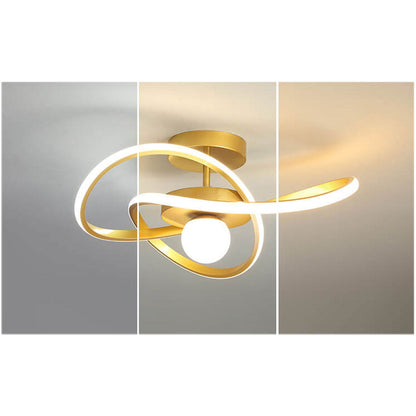 Nordic Modern Simple Streamer Surround Design LED Semi-Flush Mount Light