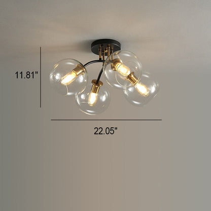 Modern Light Luxury Glass Magic Bean Round 4/6/8 Light Semi-Flush Mount Ceiling Light