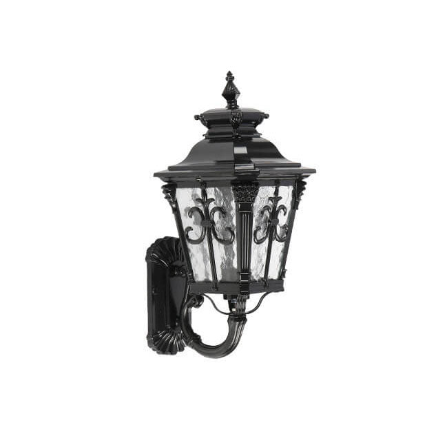 Europe Retro Black Die-Cast Aluminum Glass Outdoor Indoor 1-Light Wall Sconce Lamp
