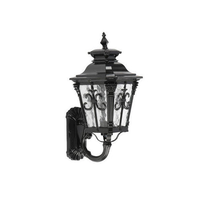 Europe Retro Black Die-Cast Aluminum Glass Outdoor Indoor 1-Light Wall Sconce Lamp