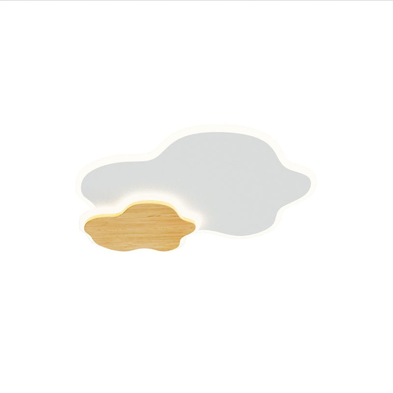 Japanese Minimalist Cloud Log Acrylic LED Flush Mount Lighting