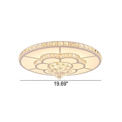 Modern Light Luxury Round Crystal LED Flush Mount Ceiling Light