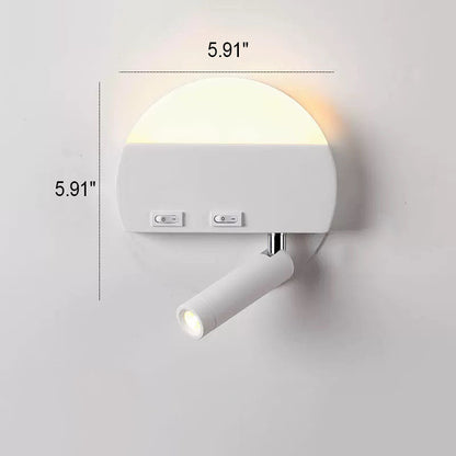 مصباح حائط للقراءة LED مصنوع من الأكريليك والألومنيوم بتصميم دائري مربع بسيط وحديث 