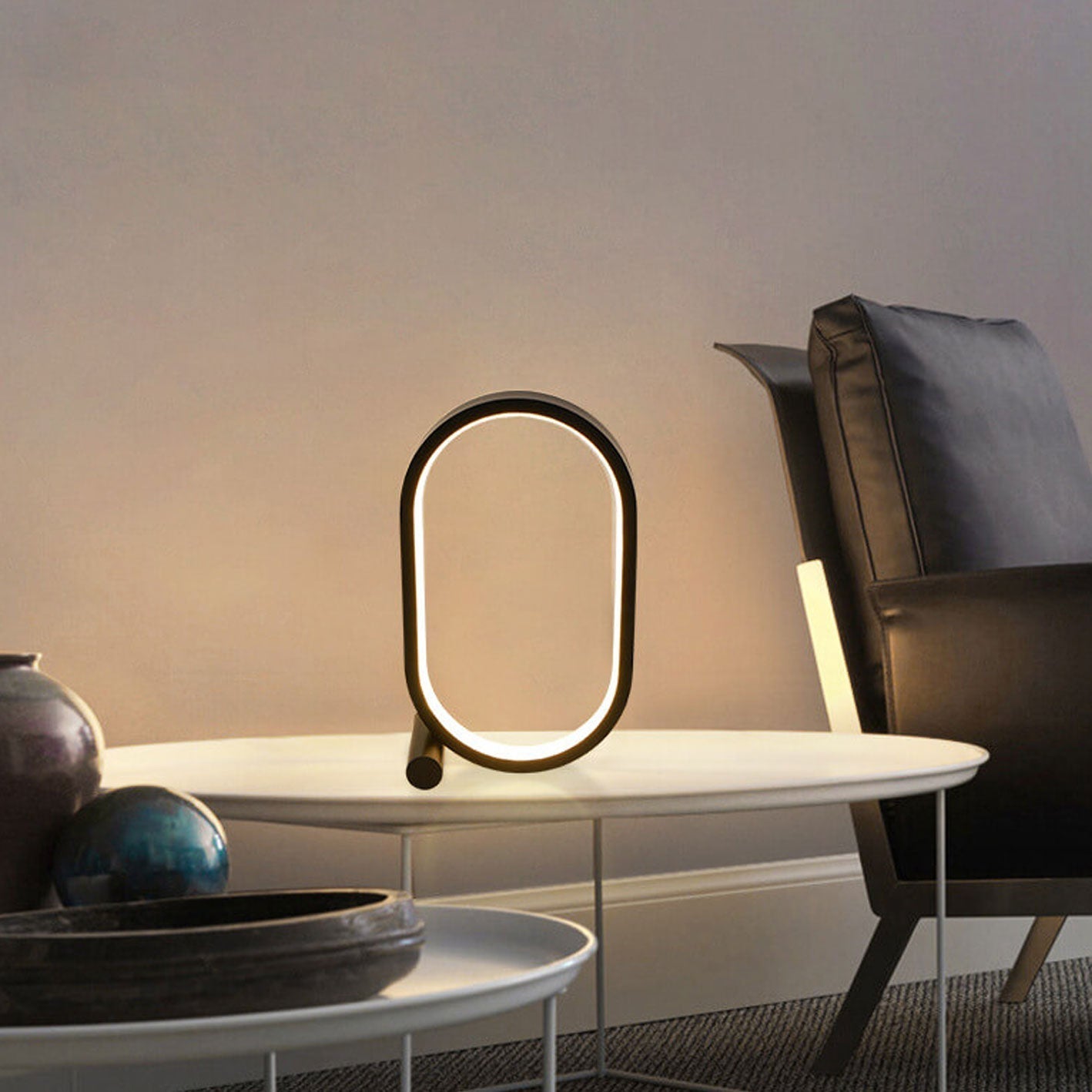 Creative Simple Oval USB LED Night Light Table Lamp
