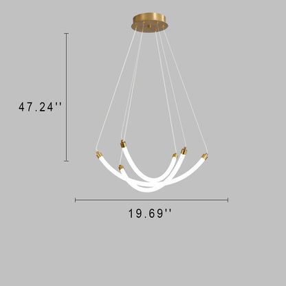 Nordic Creative Arc Line  Luminous LED Chandelier