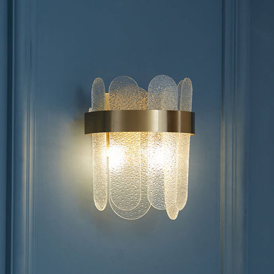 مصباح حائطي فاخر من Creative Light بتصميم شريط طويل من الزجاج مزود بمصباحين 