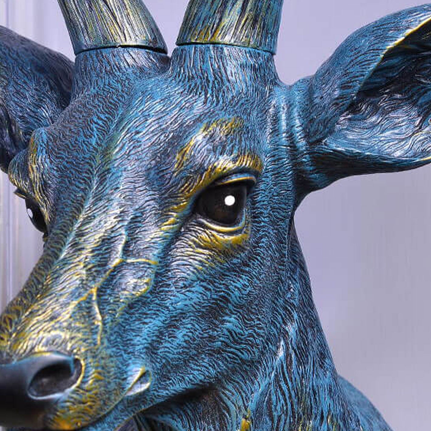 Retro Creative Fortune Deer Head Resin 1-Light Wall Sconce Lamp