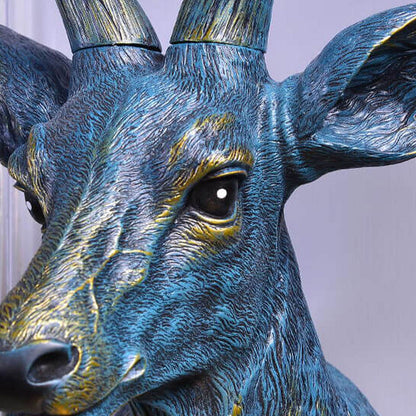 Retro Creative Fortune Deer Head Resin 1-Light Wall Sconce Lamp
