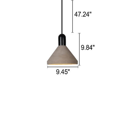 Industrial Style Solid Wood Cement 1-Light Pendant Light