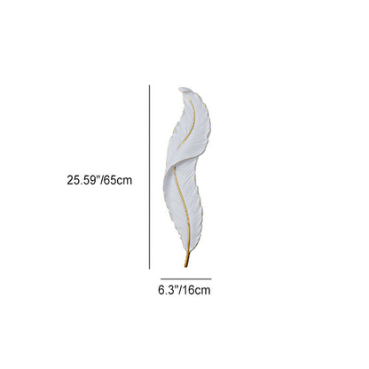 Contemporary Nordic Feather Hardware Resin LED Wall Sconce Lamp For Living Room