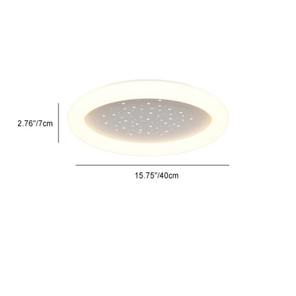 Modern Minimalist Round Full Star Iron Acrylic LED Flush Mount Ceiling Light For Bedroom