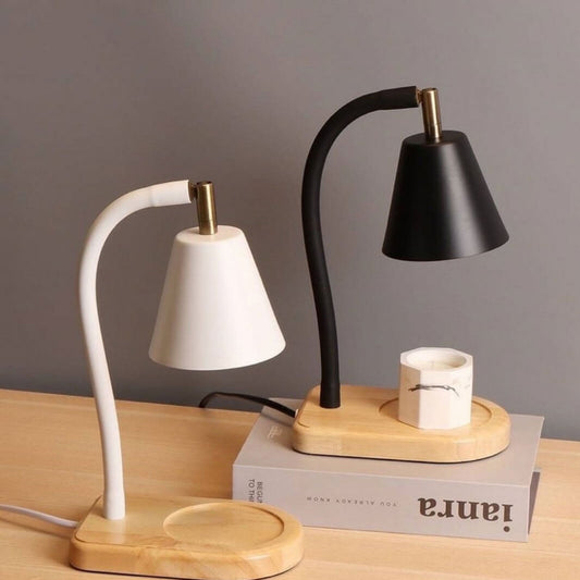 Nordic Simple Cone Log Base 1-Light Melting Wax Table Lamp