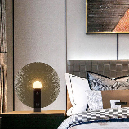 Modern Light Luxury Round Frosted Glass 1-Light Table Lamp