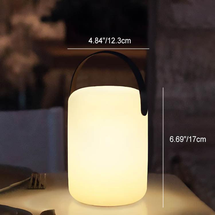 モダンでシンプルなプラスチック製ラウンドスクエアハンドLEDテーブルランプ（屋外パティオ用） 