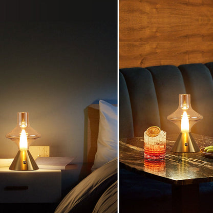 Nordic Retro High Boron Glass USB Charging LED Night Light Table Lamp