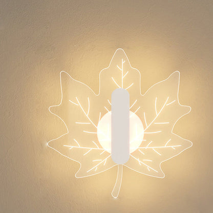 مصباح حائط LED إبداعي على شكل ورقة القيقب من الأكريليك بتصميم آرت ديكو الحديث