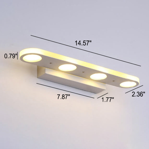 Modern Simple White Long Oval Acrylic Vanity Light 4/6 Light Wall Sconce Lamp
