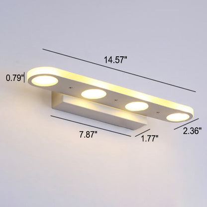 Modern Simple White Long Oval Acrylic Vanity Light 4/6 Light Wall Sconce Lamp