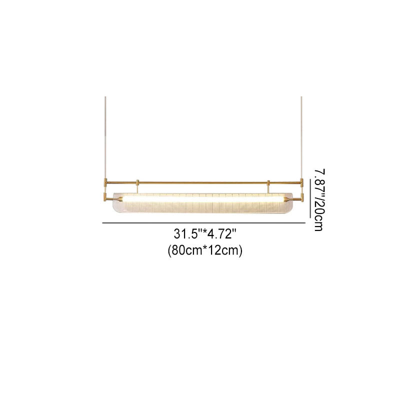 Modern Luxury Acrylic Iron Long Strip LED Island Light Pendant Light For Dining Room