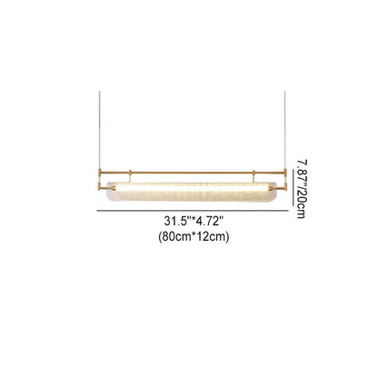 Modern Luxury Acrylic Iron Long Strip LED Island Light Pendant Light For Dining Room