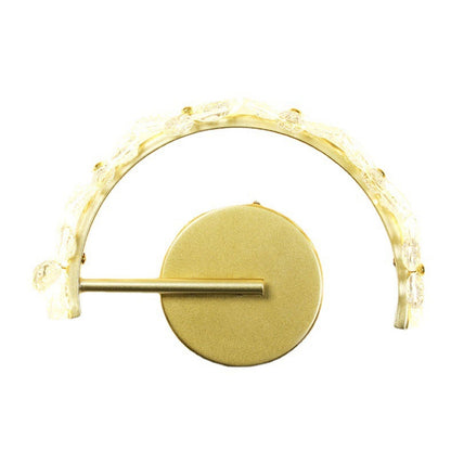 Nordic Gold Crystal Flower Half Circle  LED Wall Sconce Lamp