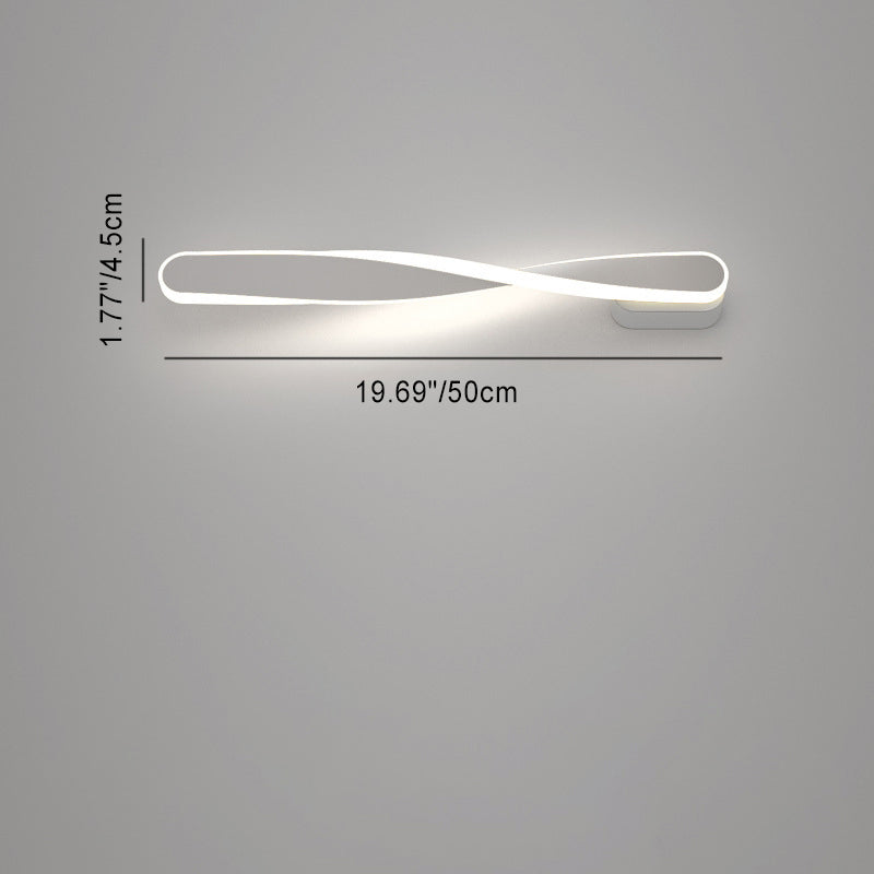 مصباح حائط LED طويل من الألومنيوم والسيليكون بتصميم حلزوني عصري بسيط لغرفة المعيشة 