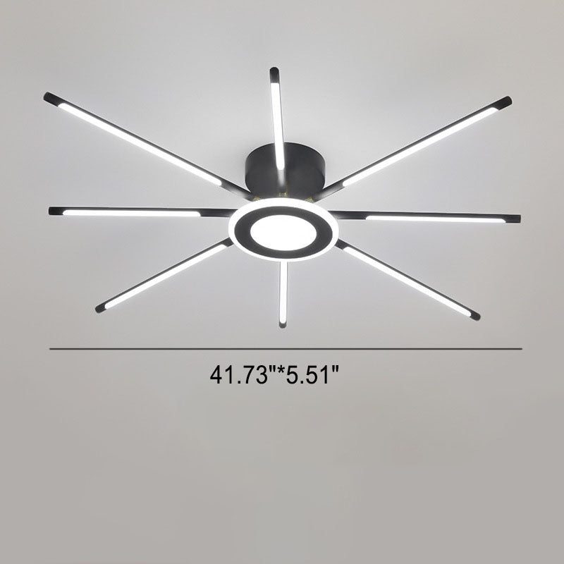 Modern Creative Strip Fireworks LED Semi- Flush Mount Ceiling Light