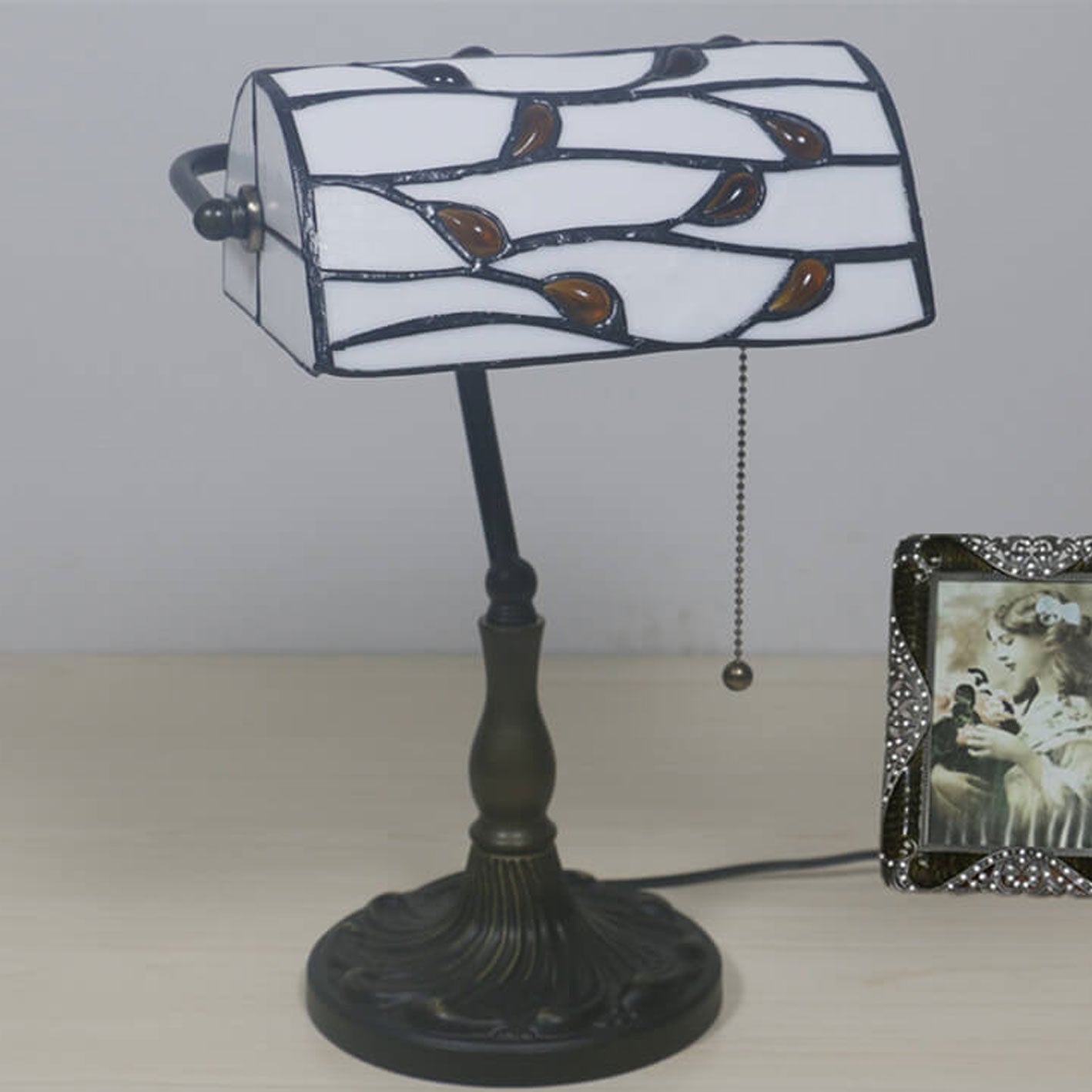 Vintage Tiffany Lucite Beads Design 1-Light Table Lamp