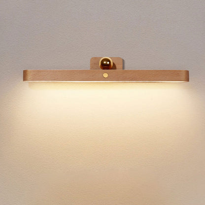 Modern Wooden Strip USB Magnetic LED Mirror Front Wall Sconce Lamp