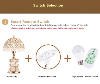 Modern Luxury Crystal Dome Shade 1-Light Table Lamp