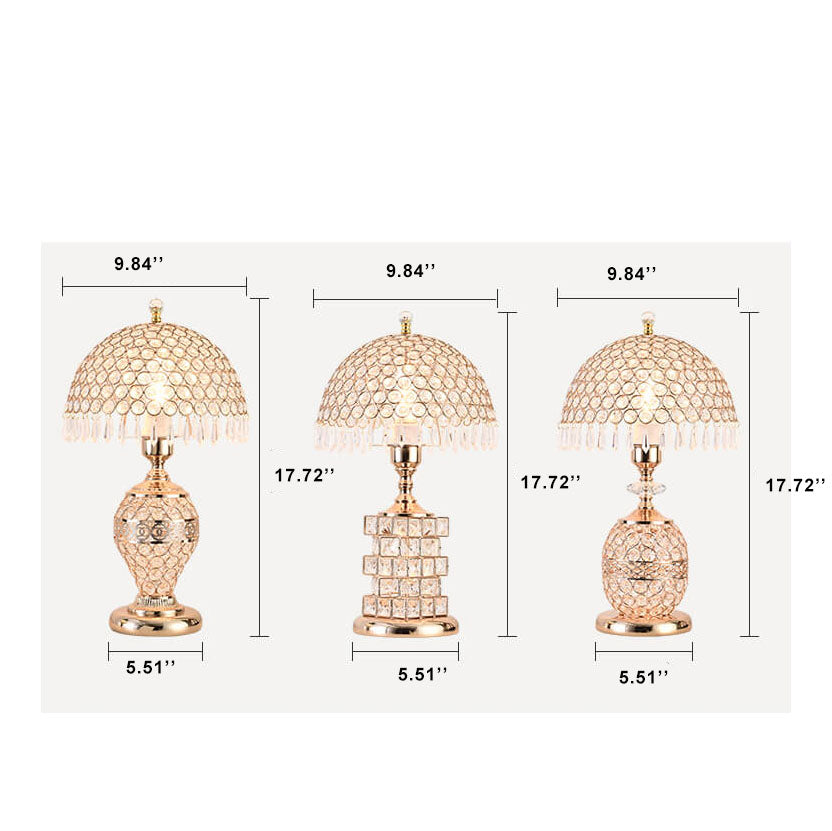 Modern Luxury Crystal Dome Shade 1-Light Table Lamp