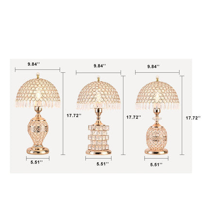 Modern Luxury Crystal Dome Shade 1-Light Table Lamp