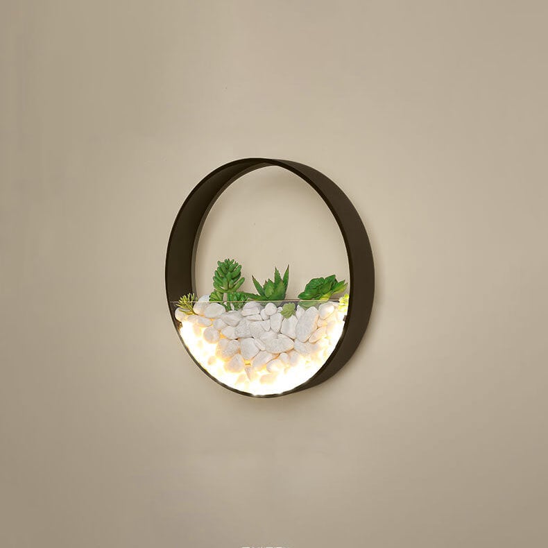 Modern Creative Round Plant 1-Light LED Wall Sconce Lamp
